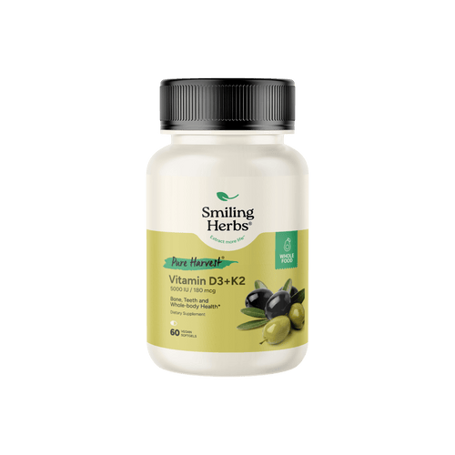Pure Harvest Vitamin D3+K2 5000 IU / 180 mcg – Plant-Based, Soy-Free, Bone & Whole-Body Health