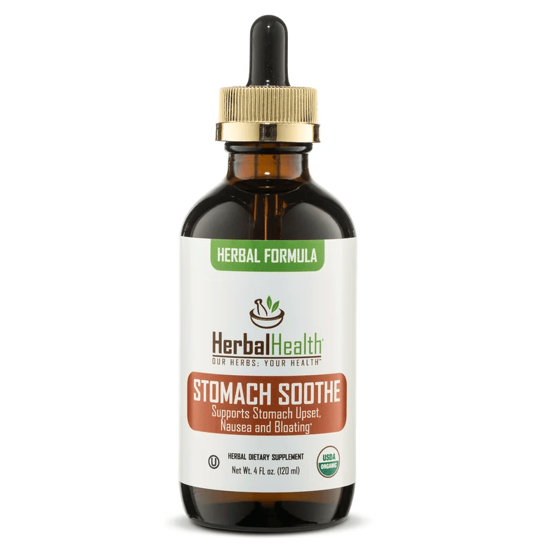 Herbal Health Stomach Soothe – Organic Herbal Formula for Stomach Upset, Nausea & Bloating, 4 fl. oz. (120 ml)