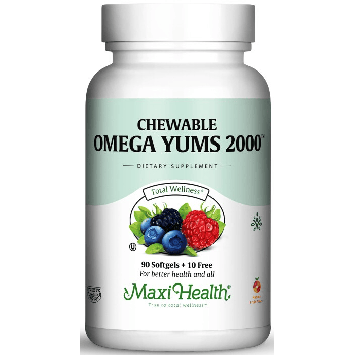 Chewable Omega Yums 2000™ – Fish Oil Softgels for Kids & Adults, Fruity Burst Flavor