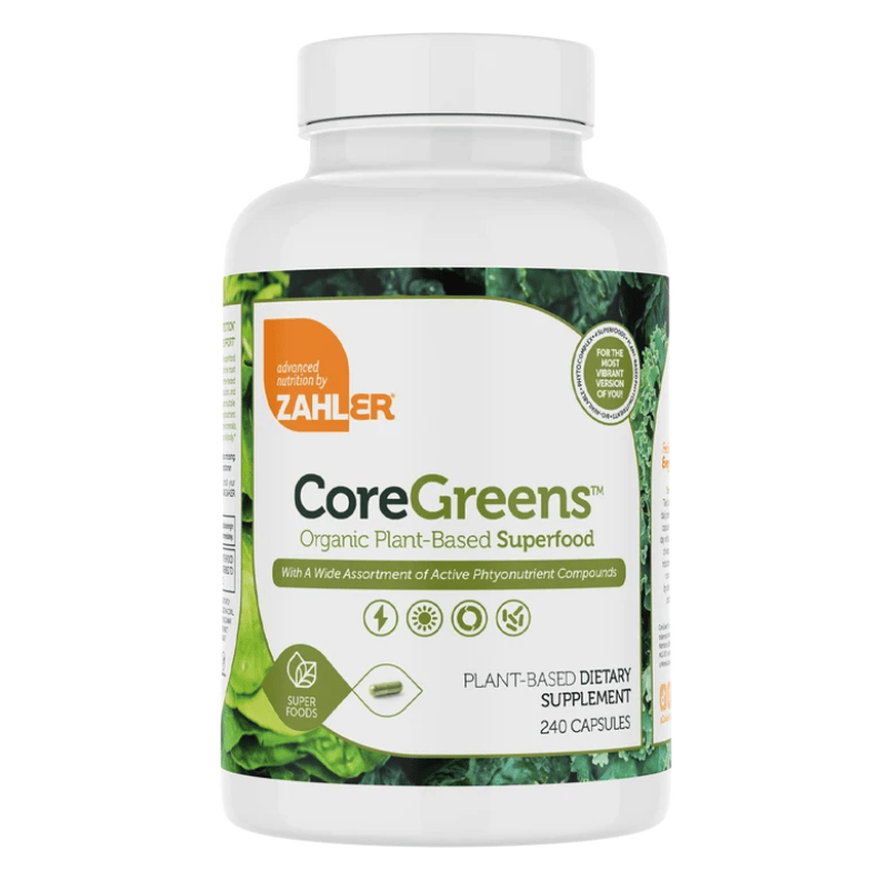 Zahler CoreGreens™ – Organic Plant-Based Superfood, 240 Vegetarian Capsules