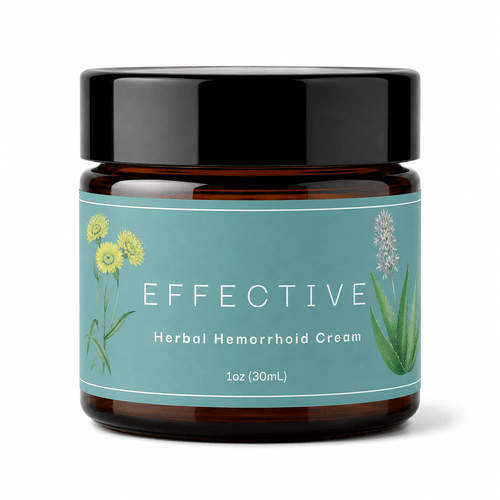 EFFECTIVE – Herbal Hemorrhoid Cream, All-Natural Relief from Hemorrhoids (1 oz / 30 ml)