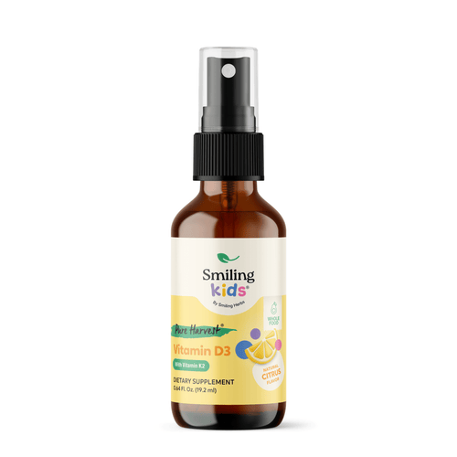Kids Pure Harvest Vitamin D3 + K2 Spray – Plant-Based D3 with Soy-Free K2, Natural Citrus Flavor