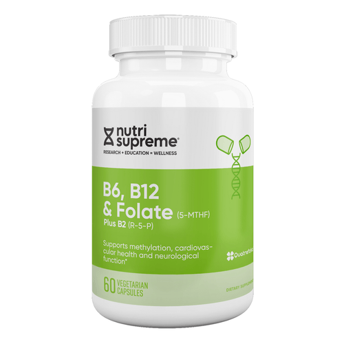 B6, B12 & Folate (5-MTHF) Plus B2 – 60 Vegetarian Capsules