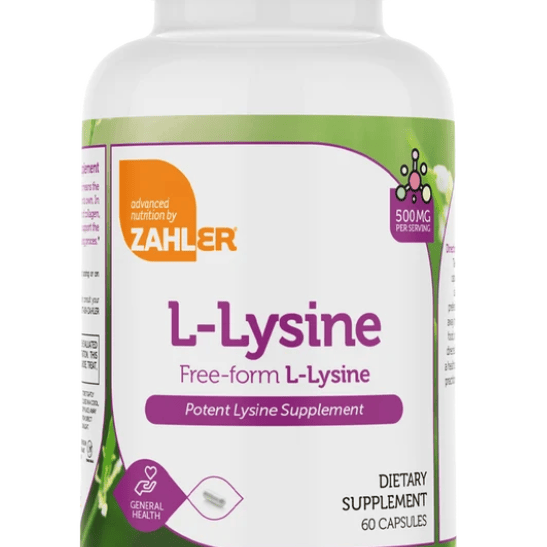 Zahler L-Lysine – Free-Form L-Lysine, 500 mg, Potent Lysine Supplement, 60 Capsules