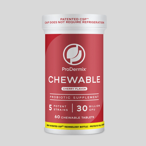 ProDermix Chewable Probiotic – Cherry Flavor (5 Strains | 30 Billion CFU)