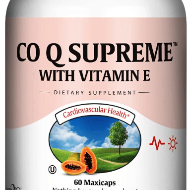 Maxi Health CO Q Supreme™ with Vitamin E – CoQ10 & Natural Vitamin E Cardiovascular Health Formula, Nothing Beats a Happy Heart, 60 Maxicaps
