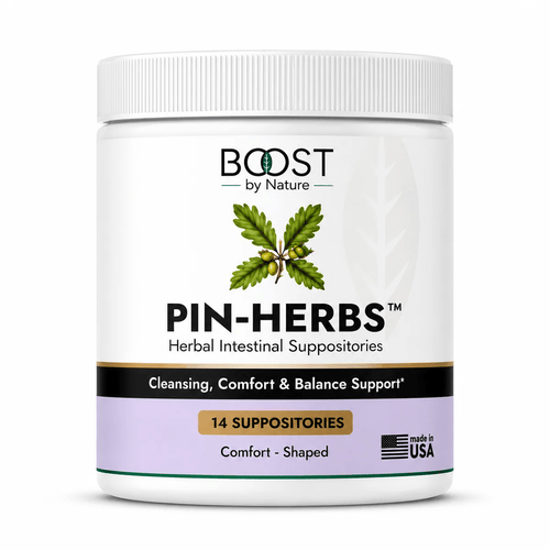 Boost by Nature Pin-Herbs™ – Herbal Intestinal Suppositories, Cleansing, Comfort & Balance Support, 14 or 30 Count
