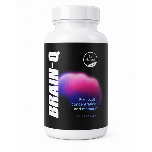 Be Natural Brain-Q – Focus, Concentration & Memory Support, 120 Capsules (40 Servings)