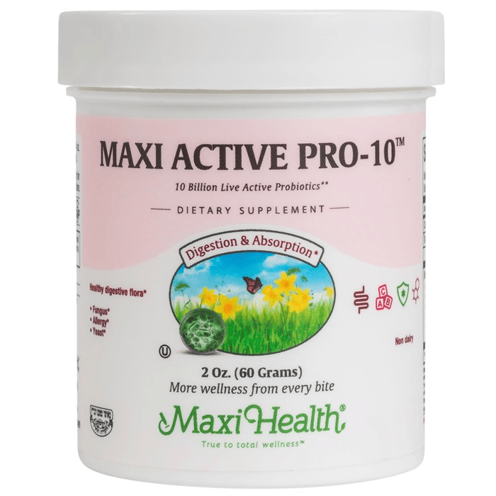 Maxi Health Active Pro-10™ – 15-Strain Probiotic Powder (10 Billion CFU | 2 oz / 60g)