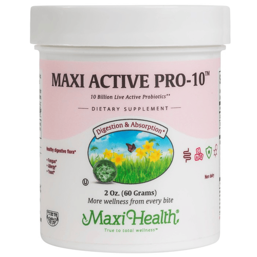Maxi Health Active Pro-10™ – 15-Strain Probiotic Powder (10 Billion CFU | 2 oz / 60g)