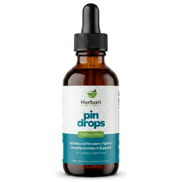 Pin Drops – All Natural Pinworm Fighter & Healthy Stomach Support (2 fl oz / Oral Concentrate)