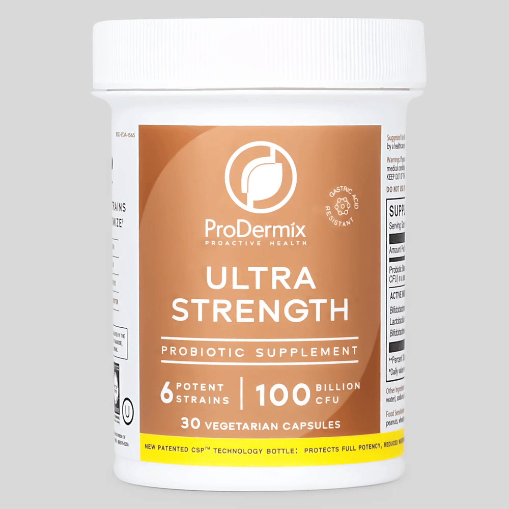 ProDermix® Ultra Strength Probiotic – 100 Billion CFU, 6 Potent Strains, Gastric Acid Resistant