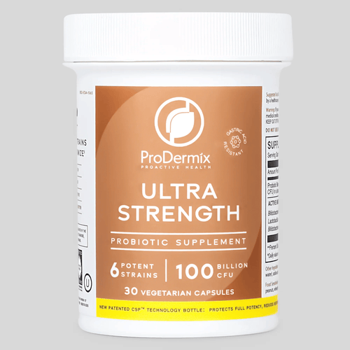 ProDermix® Ultra Strength Probiotic – 100 Billion CFU, 6 Potent Strains, Gastric Acid Resistant