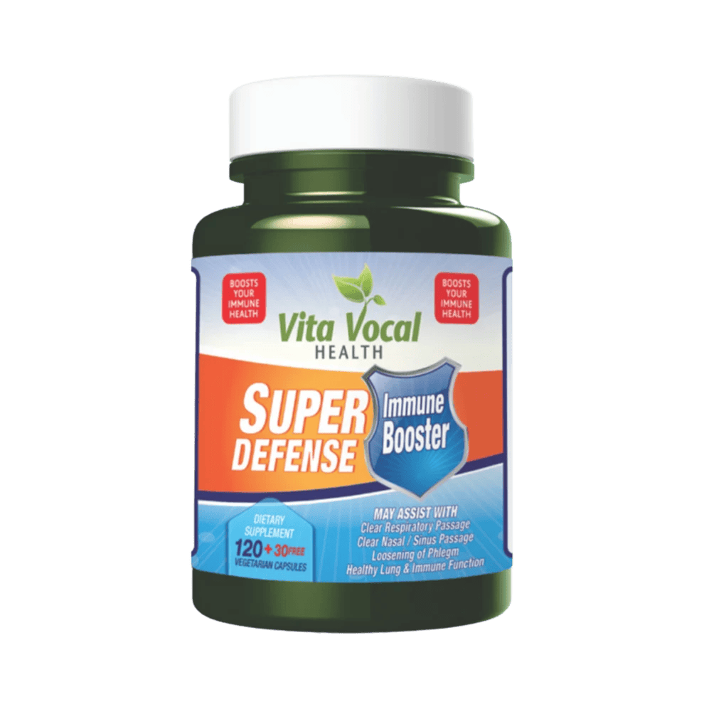 Vita Vocal Health Super Defense Immune Booster – Cold & Cough Support Formula, 150 Vegetarian Capsules