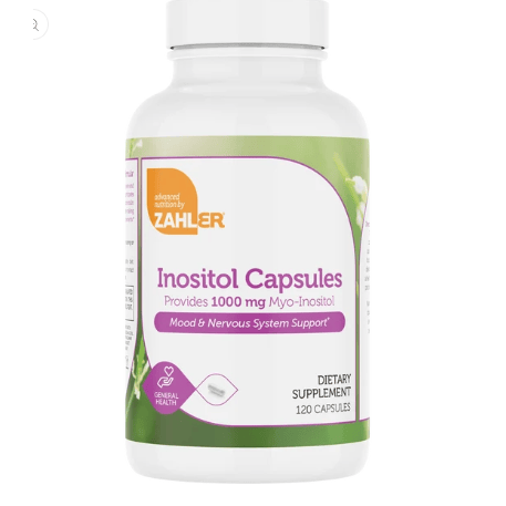 Zahler Inositol Capsules – 1000mg Myo-Inositol | Mood & Nervous System Support (120 Capsules)