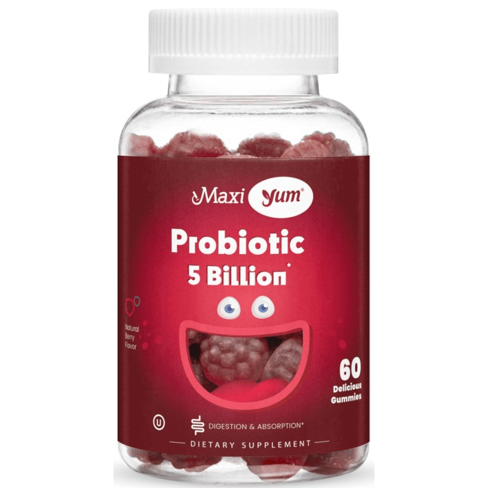 Maxi Yum Probiotic 5 Billion Gummies – Natural Berry Flavor