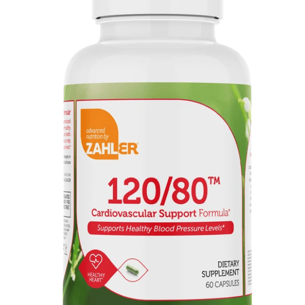 Zahler 120/80™ – Cardiovascular Support Formula, Supports Healthy Blood Pressure Levels, 60 Capsules