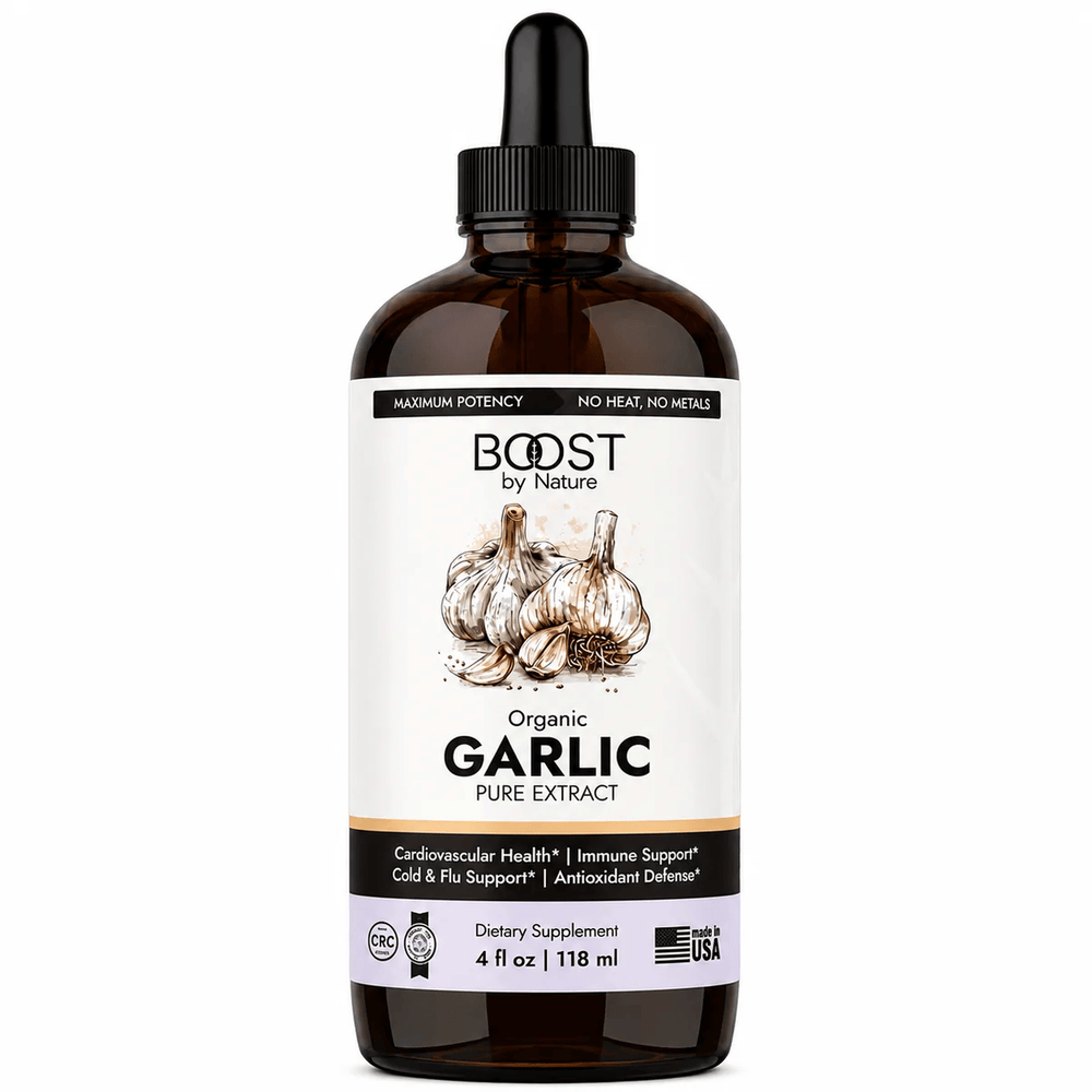 Boost by Nature Organic Garlic Pure Extract – Cardiovascular, Immune & Antioxidant Support, 4 fl. oz. (118 mL)