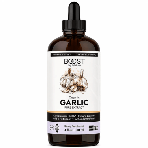 Boost by Nature Organic Garlic Pure Extract – Cardiovascular, Immune & Antioxidant Support, 4 fl. oz. (118 mL)
